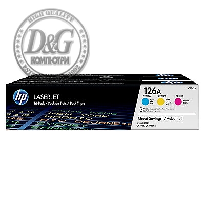 HP 126A Cyan/Magenta/Yellow Tri-pack LaserJet Toner Cartridges