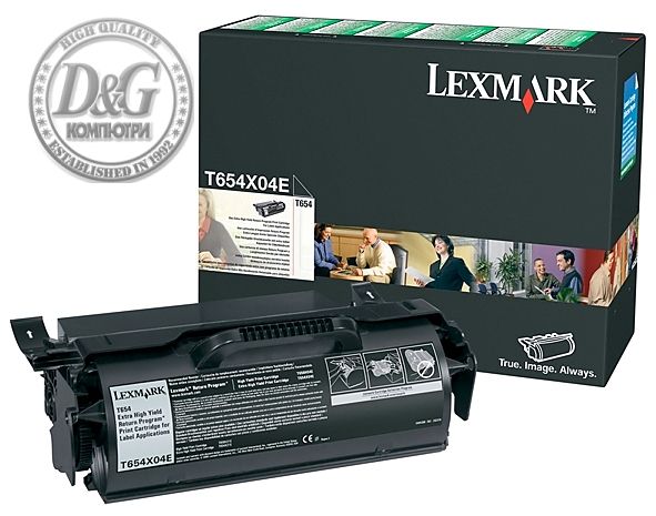 Lexmark T654X04E T/X654, 656, X658 Return Programme 36K Label Application Print Cartridge