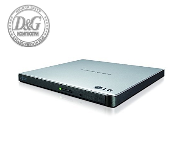 Hitachi-LG GP57ES40 Ultra Slim External DVD-RW, Super Multi, Double Layer, TV connectivity, Silver