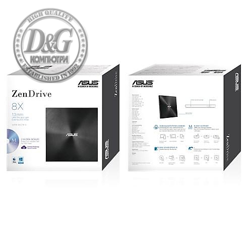 Външно USB DVD записващо устройство ASUS ZenDrive U7M Ultra-slim, USB 2.0, черен