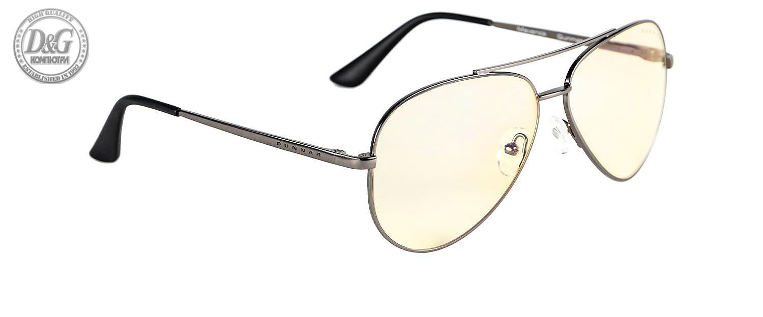 Геймърски очила GUNNAR Maverick Gunmetal Liquet, Сребрист