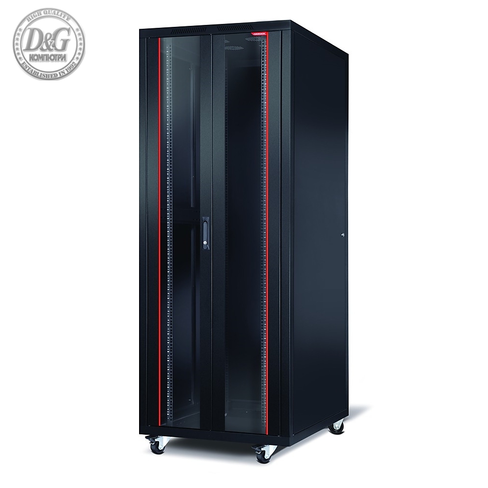 Formrack 19" Free standing rack 42U 600/1000mm, height: 2098 mm, loading capacity: 600 kg, front tempered glass door, openable locking sides and back (does not include castor/feet group)