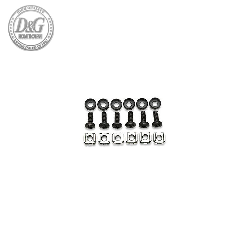Formrack M6 Caget nut, cup washer, screw, set=100 pcs
