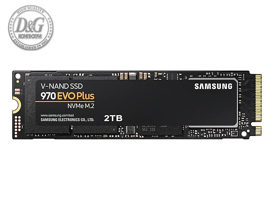 Samsung SSD 970 EVO Plus 2 TB M.2, PCIe Gen 3.0 x4 NVMe 1.3, V-NAND 3-bit MLC, Phoenix Controller, 256-bit Encryption, 2 GB DDR4 SDRAM, Read 3500 MB/s Write 3300 MB/s