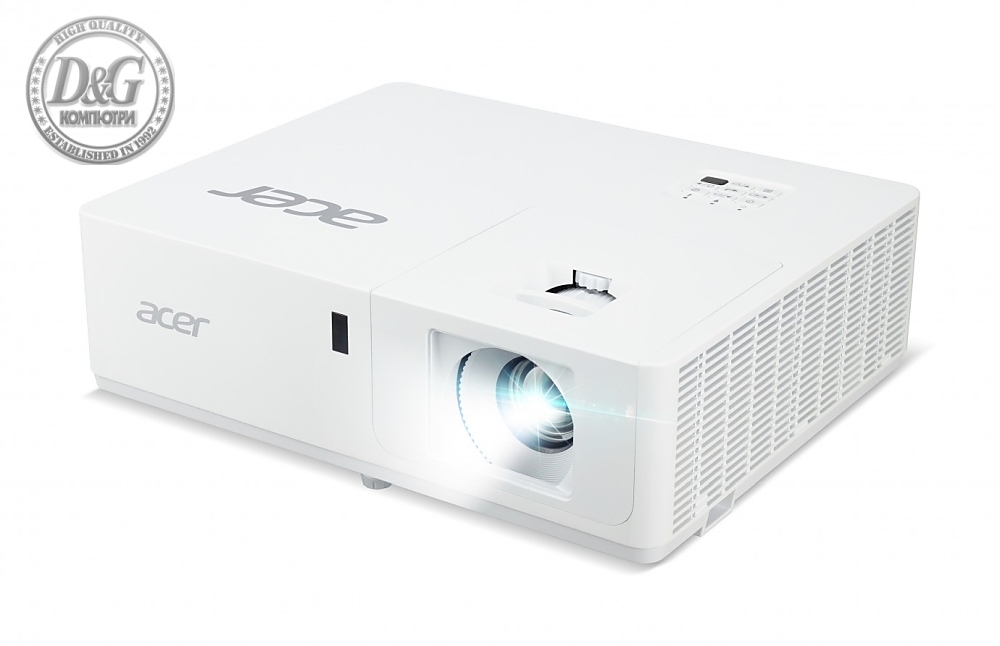 Acer Projector PL6610T, DLP, WUXGA (1920x1200), 2 000 000:1, 360' projection, 5500 ANSI Lumens, Laser, Lamp life 20000 hours, HDMI 2.0/MHL, VGA, RCA, Audio, RS232, DC Out (5V/1.5A, USB Type A), HDBaseT(RJ45), 2 x Speaker 10W, 6kg, White