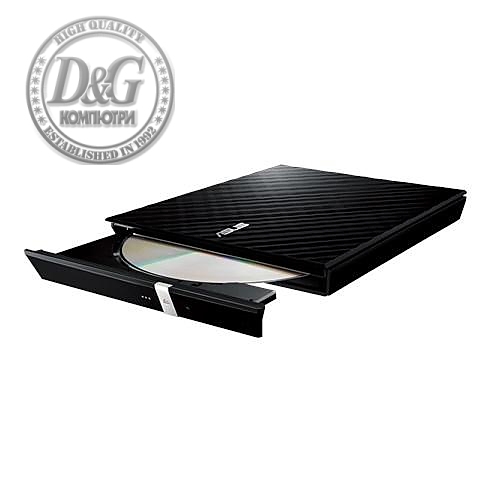 Външно USB DVD записващо устройство ASUS SDRW-08D2S-U LITE, USB 2.0, черно