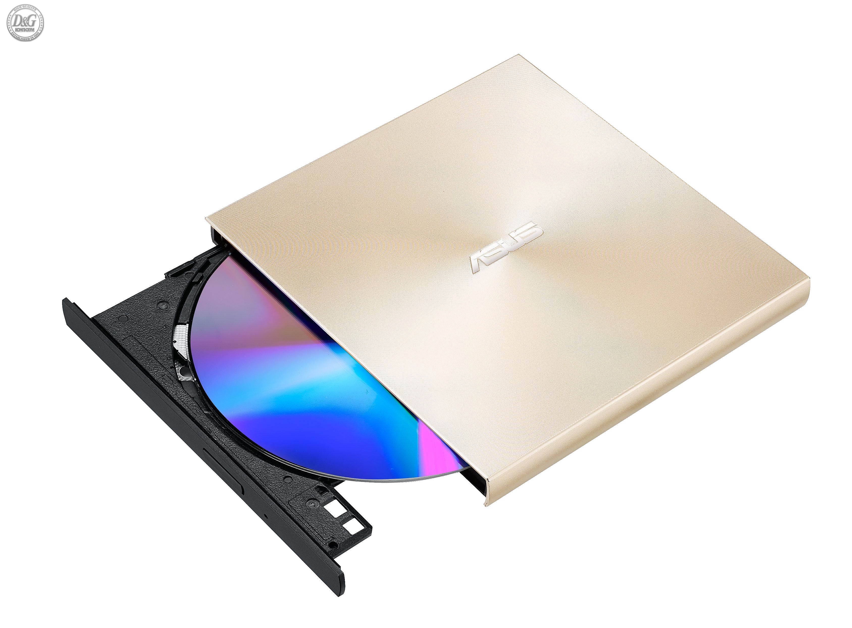 Външно DVD записващо устройство ASUS ZenDrive U9M Ultra-slim, USB Type-C + USB 2.0