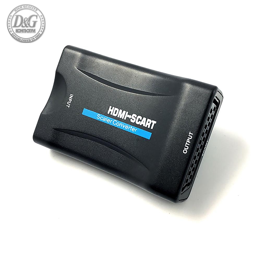 Видео конвертор Estillo ASK-ST001, Scart към HDMI, черен