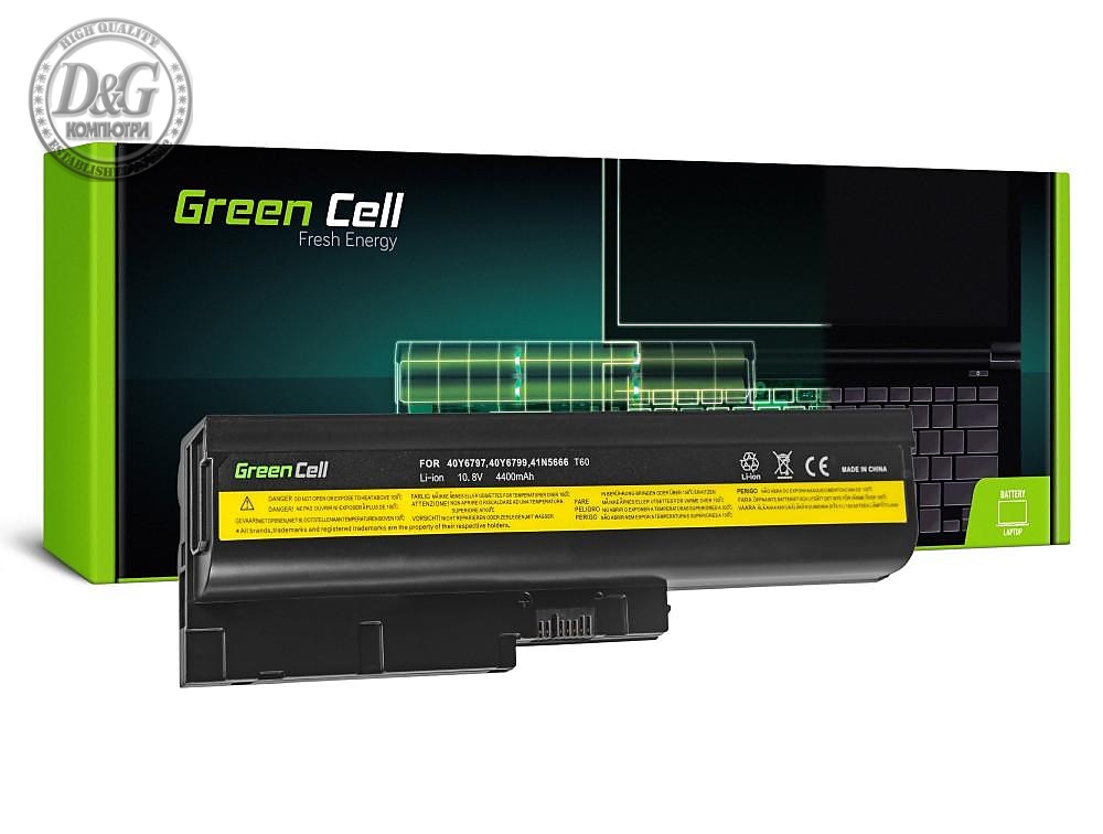Батерия  за лаптоп IBM Lenovo ThinkPad T60 T61 R60 R61 10.8V 4400mAh GREEN CELL