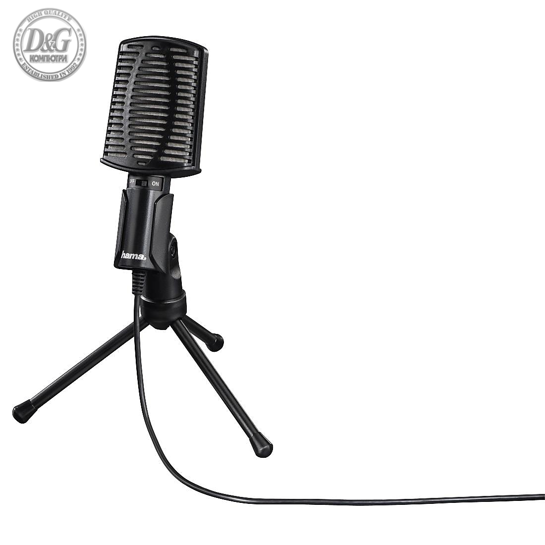 Настолен микрофон HAMA MIC-USB Allround, за PC/лаптоп, USB, Черен