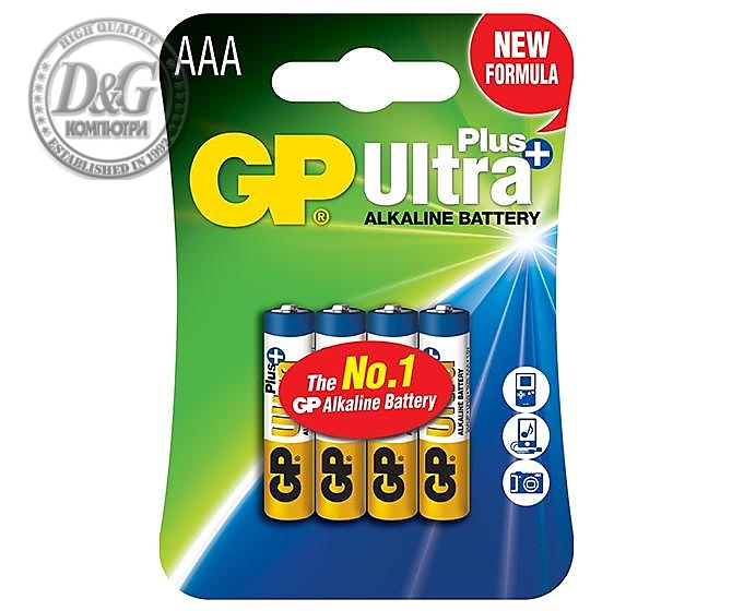 Алкална батерия GP ULTRA PLUS LR03 AAA /4 бр. в опаковка/ блистер 1.5V