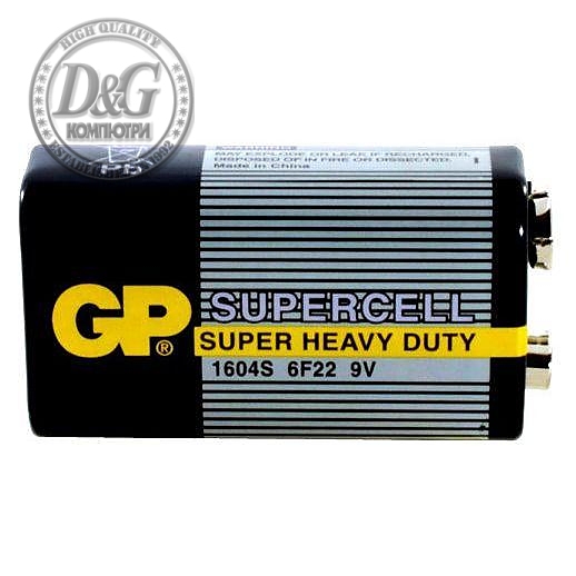 Цинк карбонова батерия GP 6F22 /9V/ Supercell 1604E 1 бр. shrink