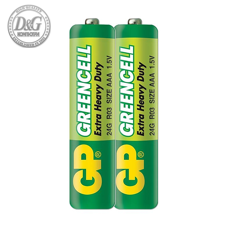 Цинк карбонова батерия GP GREENCELL  R03 AAA 2 бр. shrink 1.5V