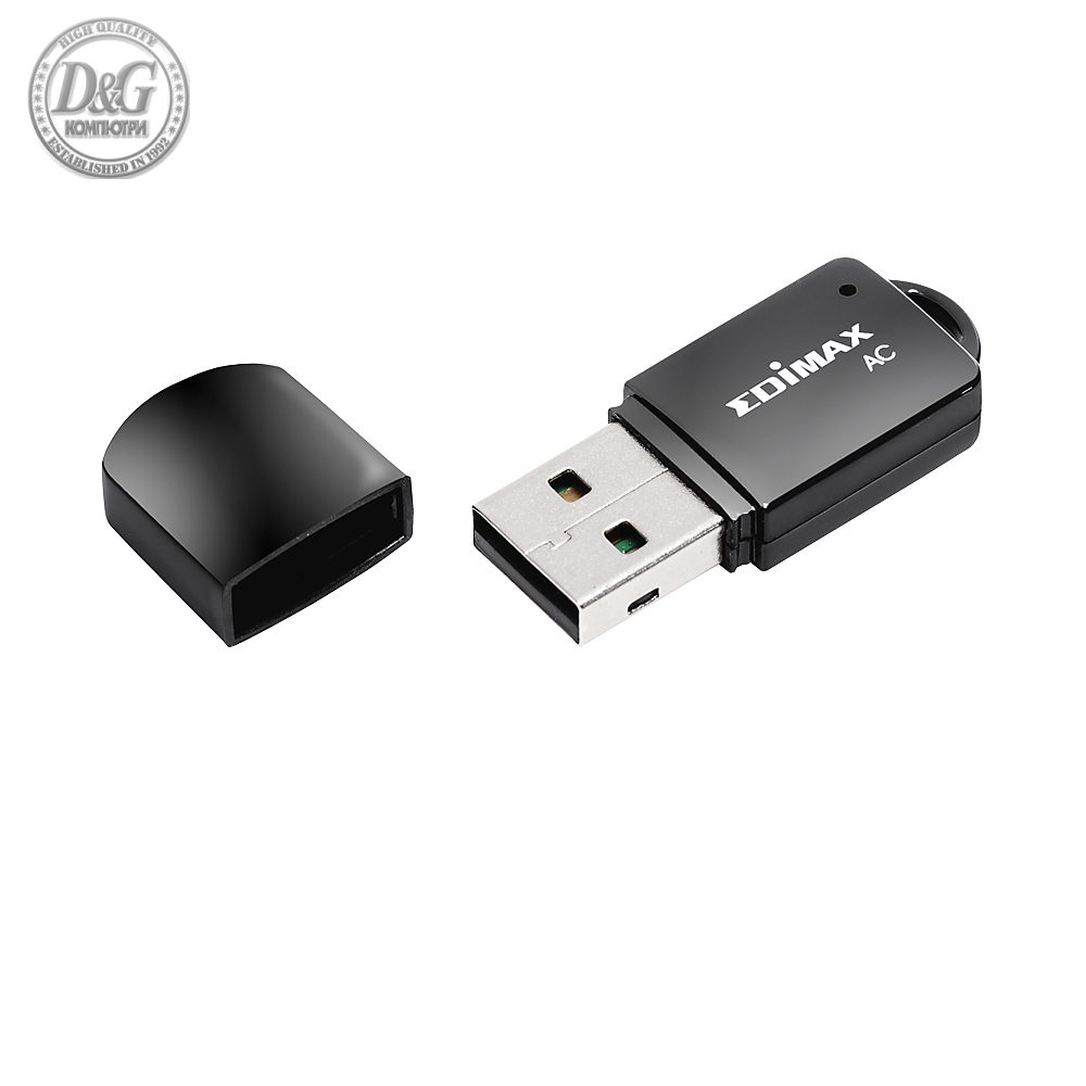 Нано адаптер EDIMAX EW-7811UTC, USB, Realtek, 2.4Ghz/5GHz, 802.11a/n/g/b