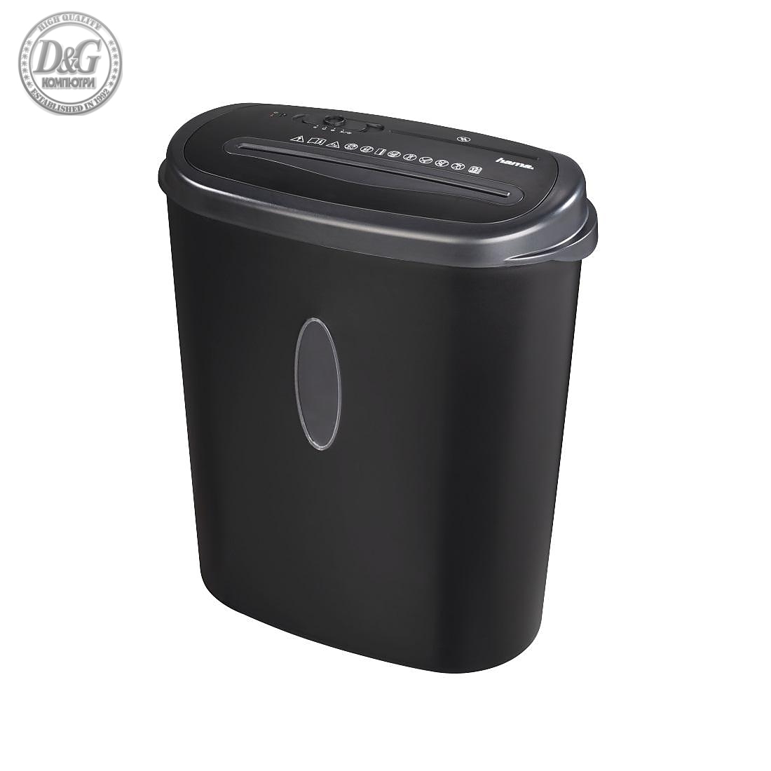 Шредер Hama Home X12CD, A4, 12 листа, CD/DVD, Черен