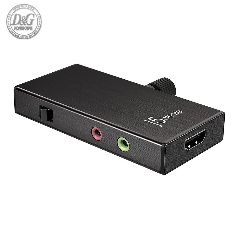 Кепчер адаптер j5 create JVA02, HDMI  към USB-C, Тype-C с PD(Power delivery)
