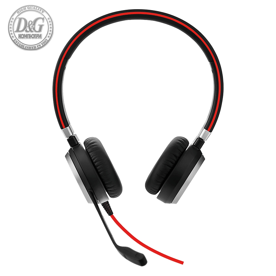 Слушалки Jabra Evolve 40 Stereo Microsoft Teams Optimized, Микрофон, Черни