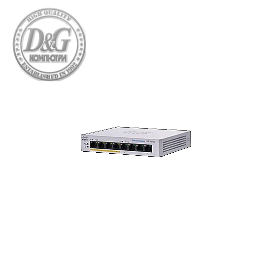 Cisco CBS110 Unmanaged 8-port GE, Partial PoE, Desktop, Ext PS