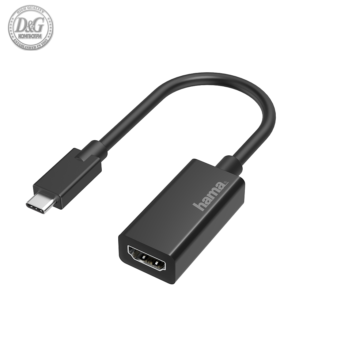 Адаптер HAMA  USB-C мъжко - HDMI женско, Ultra HD, 4K Черен