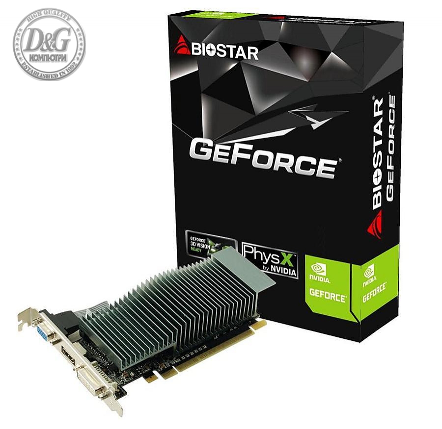 Видео карта BIOSTAR GeForce 210, 1GB, GDDR3, 64 bit, DVI-I, D-Sub, HDMI