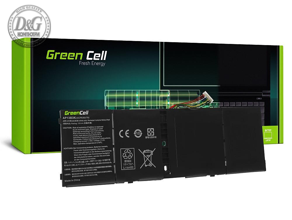 Батерия  за лаптоп Acer Aspire V5-552 V5-572 V5-573 V7-581 R7-571 / 15V 3560mAh GREEN CELL