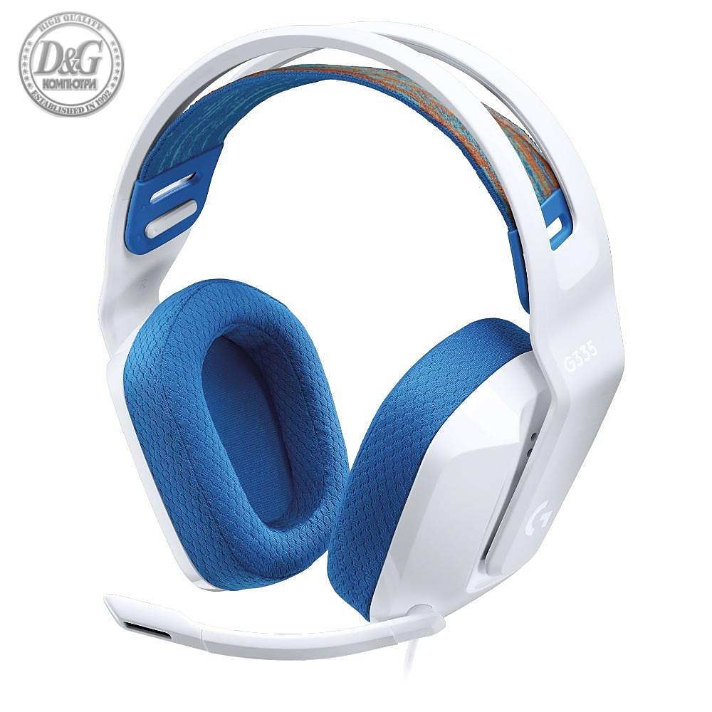 Геймърски слушалки Logitech G335, Микрофон, Бели