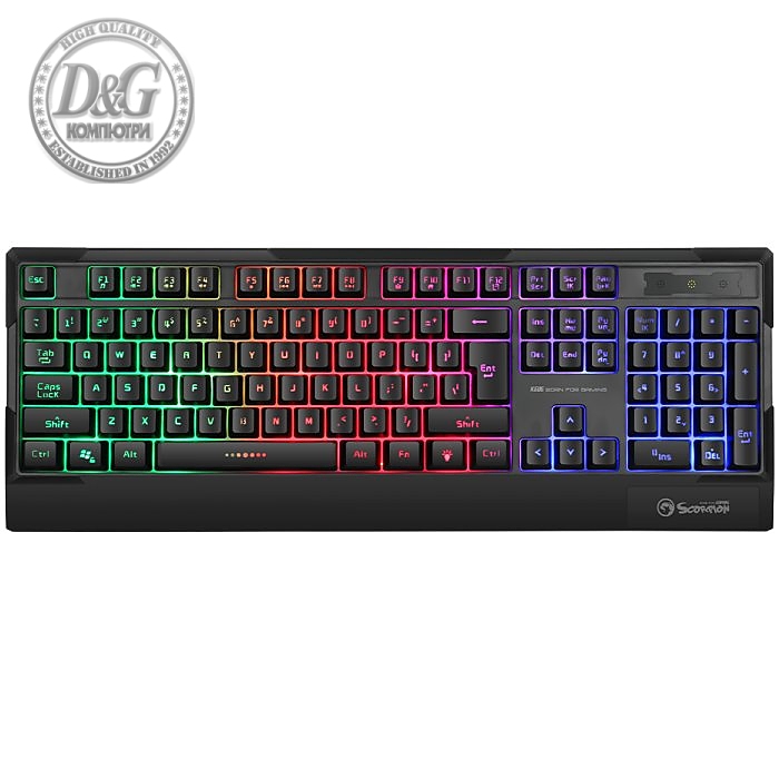 Marvo геймърска клавиатура Gaming Keyboard K606 - Wrist support, 104 keys, Anti-ghosting, Backlight - MARVO-K606