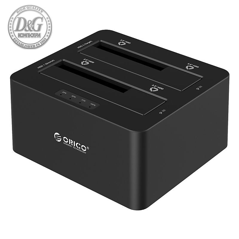 Orico докинг станция Storage - HDD/SSD Dock - 2 BAY Clone 2.5/3.5 USB3.0 - 6629US3-C