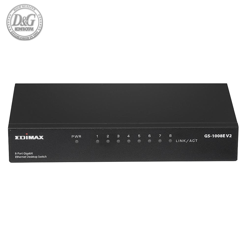 Суич EDIMAX GS-1008E V2, 8 портов, Gigabit