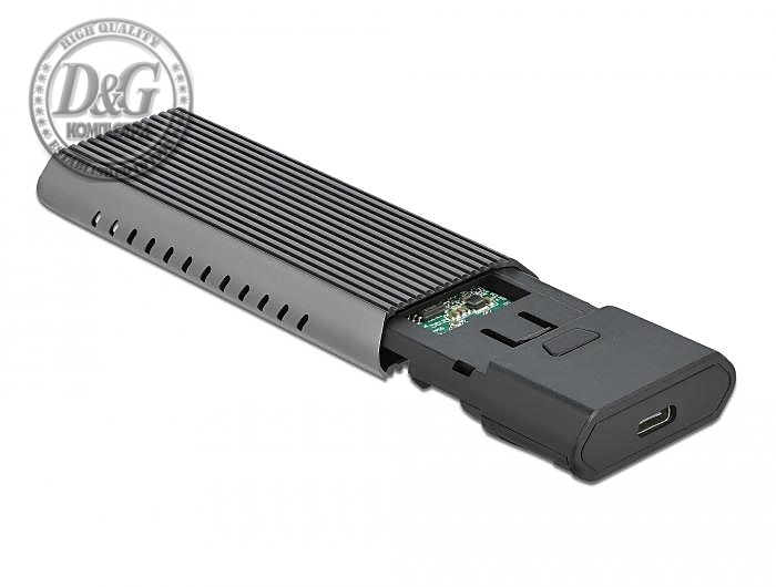 Външна стойка Delock 63263, За M.2 NVMe PCIe или SATA SSD, USB-C 3.2 Gen 2, Инсталация без инструменти