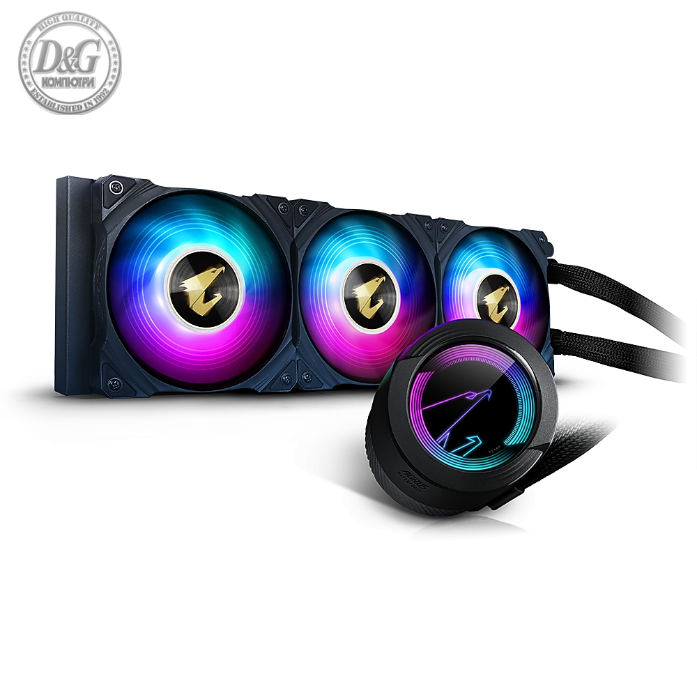 Охладител за процесор Gigabyte AORUS WATERFORCE 360, ARGB display, RGB Fusion 2.0 Socket 1700 Ready