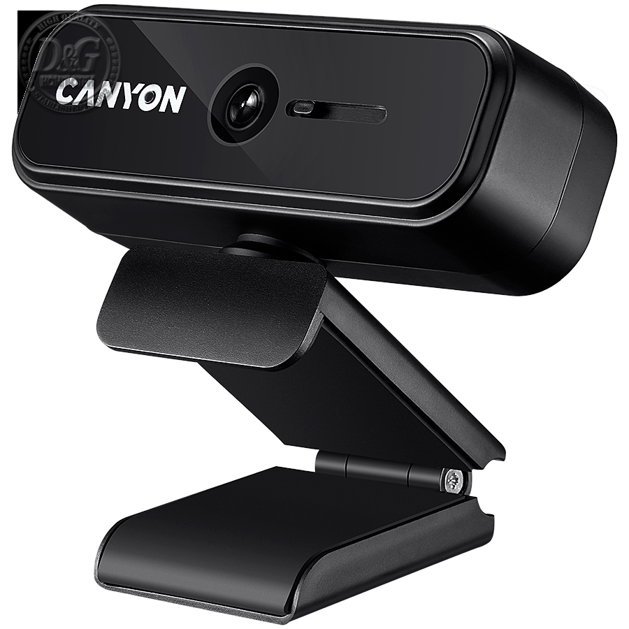 CANYON C2 720P HD 1.0Mega fixed focus webcam with USB2.0. connector, 360° rotary view scope, 1.0Mega pixels, built in MIC, Resolution 1280*720(1920*1080 by interpolation), viewing angle 46°, cable length 1.5m, 90*60*55mm, 0.104kg, Black