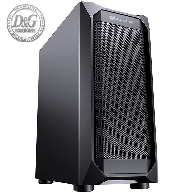 Chassis COUGAR MX410 Mesh, Mid Tower, Mini ITX / Micro ATX / ATX, 210 x 455 x 380 (mm), USB3.0 x 2, USB2.0 x 2, Mic x 1 / Audio x 1, Reset Button, Mesh Front Panel, Pre-installed Fans: Rear 120mm x 1 (Black fan x 1 pre-installed), Metal Left Panel