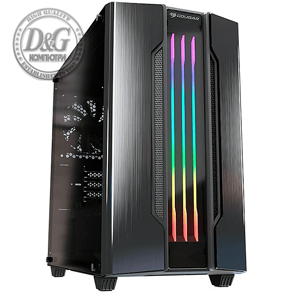COUGAR Gemini M - Iron-gray, Mini ITX / Micro ATX Case, USB3.0x1, USB2.0 x 1, Mic x 1 / Audio x 1, RGB Control Button, 2X3.5" Drive Bay, 4 Expansion Slots, Standard ATX PS2, relux Lighting with Addressable RGB LEDs and Dynamic Lighting Effects