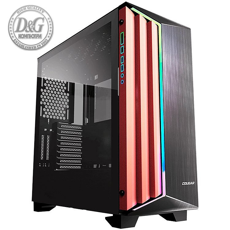 Chassis COUGAR Dark Blader-S, Full Tower, Mini ITX/Micro ATX/ATX/CEB/**E-ATX, USB 3.0x2/Micx1/Audiox1/RGB Control Buttonx1,Fan 120mm x 1 (pre-installed), Addressable RGB LEDs, Dimensions (WxHxD):232 x 523 x 518 (mm)