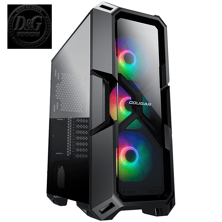 COUGAR MX440-G RGB, Mid Tower case, Mini ITX / Micro ATX / ATX, USB 3.0 x 2, USB 2.0 x 1, Mic x 1 / Audio x 1, RGB Button, 4mm Tempered Glass, 7 expansion slots, Water Cooling Support, 2x 3.5" Drive Bay, 4+1x 2.5" Drive Bay