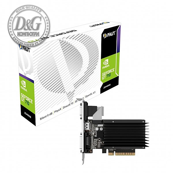 VC Palit nVidia GT710 2048MB 64BIT D3, CRT+DVI+HDMI,LP part# NEAT7100HD46H