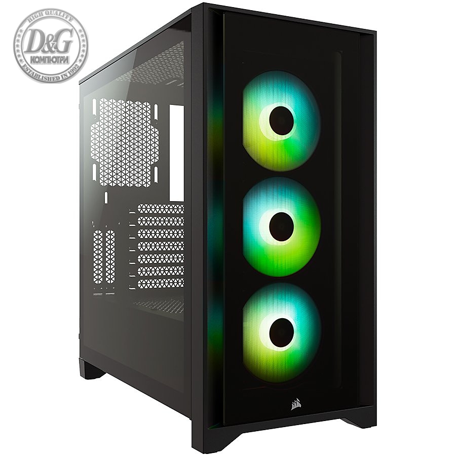 CORSAIR iCUE 4000X RGB Tempered Glass Mid-Tower ATX Case — Black