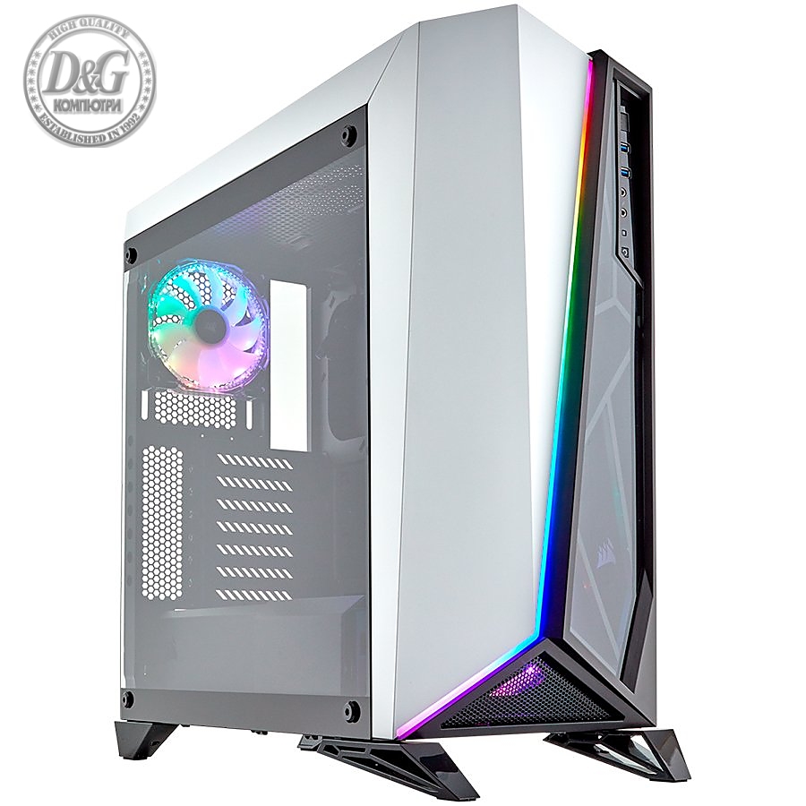 CORSAIR Carbide Series SPEC-OMEGA RGB Mid-Tower Tempered Glass Gaming Case — White