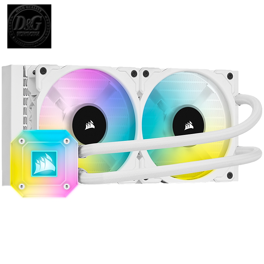 CORSAIR iCUE H100i ELITE CAPELLIX WHITE, 240mm Radiator, Liquid CPU Cooler