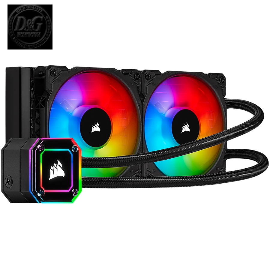 Corsair iCUE H100i ELITE CAPELLIX, 240mm Radiator, Dual 120mm ML RGB Fans, Software Control