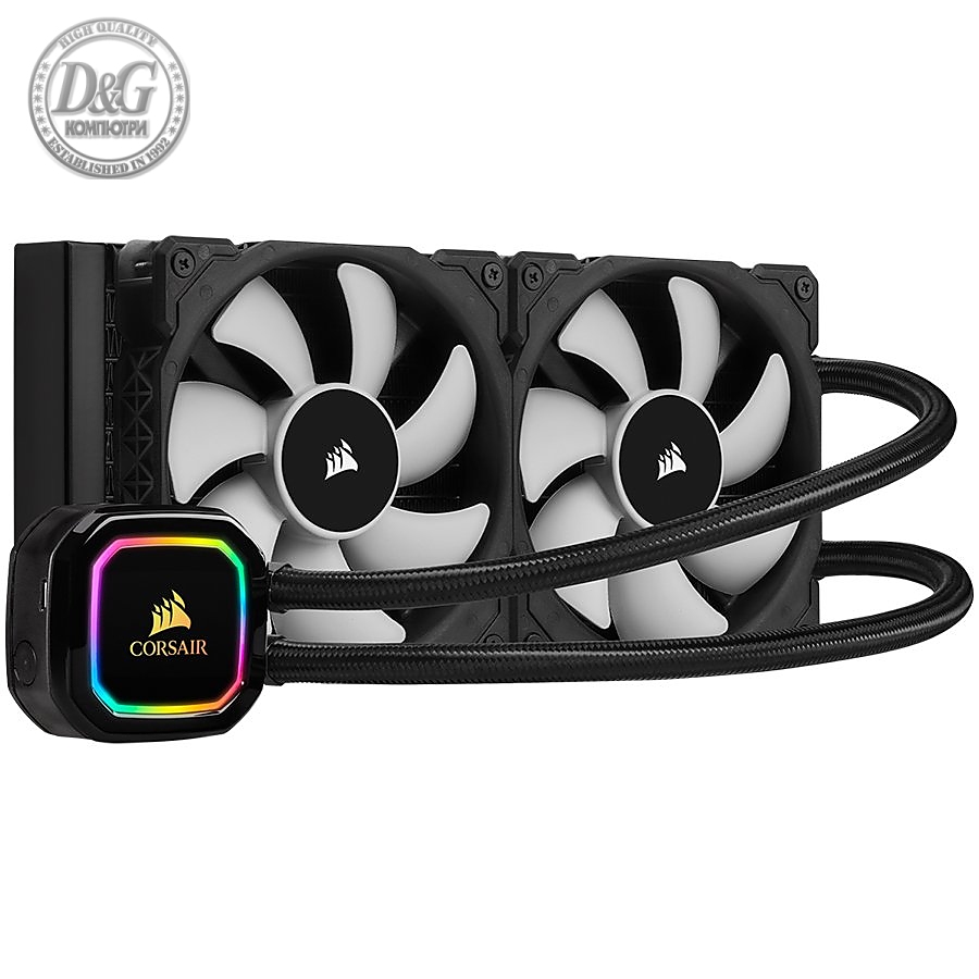 CORSAIR iCUE H100i RGB PRO XT, 240mm Radiator, Dual 120mm PWM Fans, Software Control, Liquid CPU Cooler