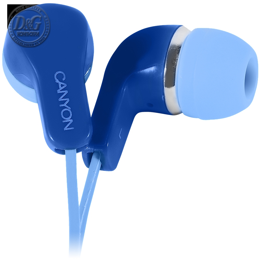 CANYON Stereo Earphones with inline microphone, Blue