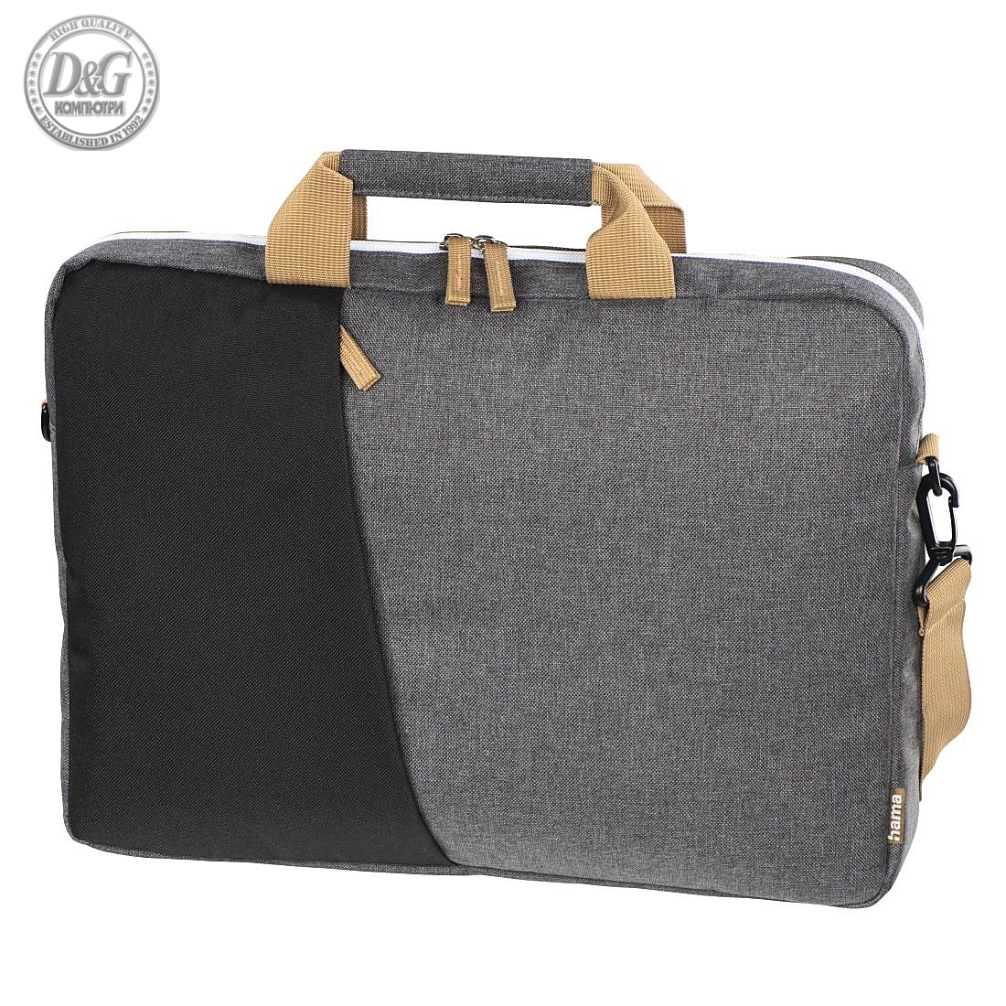 Чанта за лаптоп HAMA Florence, До 40 см (15.6&quot;), Полиестер, Черен/Сив