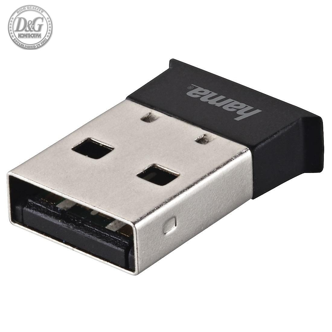 Адаптер Bluetooth USB HAMA, Версия 5.0, USB 2.0, EDR