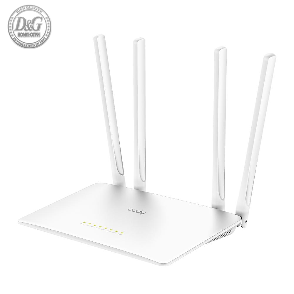 Безжичен рутер Cudy WR1200, 2.4/5 GHz, 300 - 867 Mbps, 10/100/