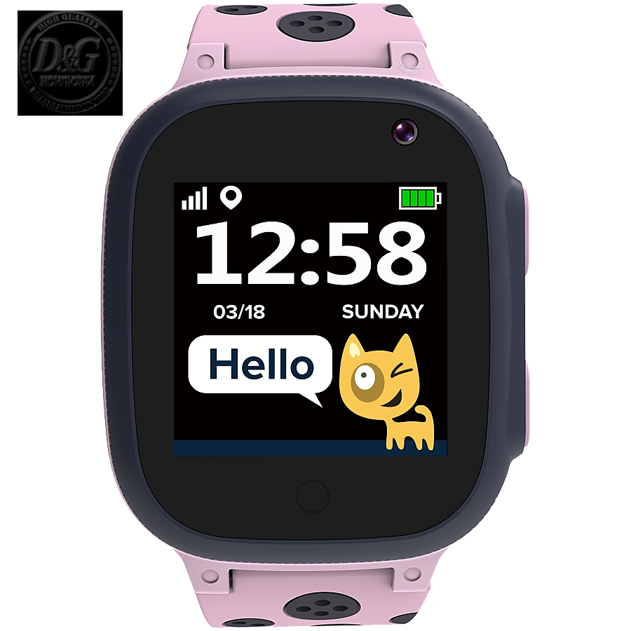 CANYON Kids smartwatch, 1.44 inch colorful screen, GPS function, Nano SIM card, 32+32MB, GSM(850/900/1800/1900MHz), 400mAh battery, compatibility with iOS and android, Pink, host: 52.9*40.3*14.8mm, strap: 230*20mm, 42g