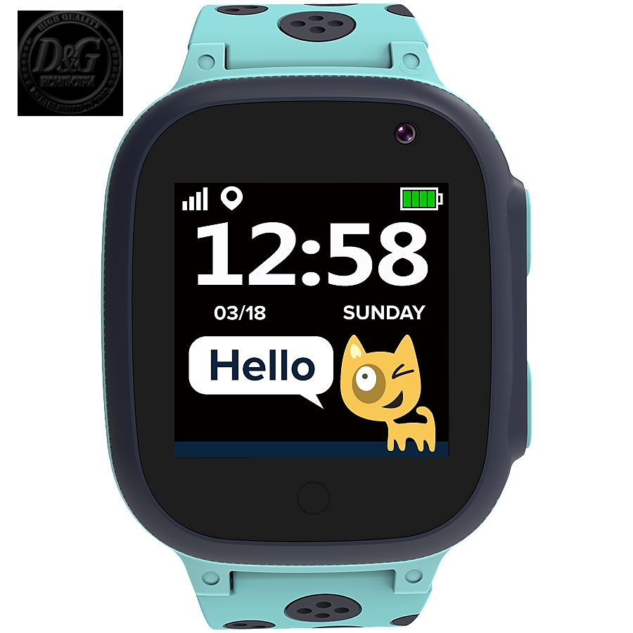 CANYON Kids smartwatch, 1.44 inch colorful screen,  GPS function, Nano SIM card, 32+32MB, GSM(850/900/1800/1900MHz), 400mAh battery, compatibility with iOS and android, Blue, host: 52.9*40.3*14.8mm, strap: 230*20mm, 42g