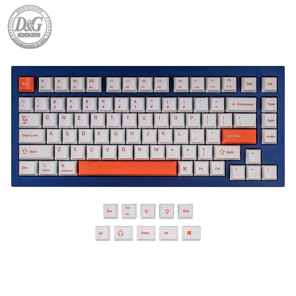 Капачки за механична клавиатура Keychron Orange 92-Keycap Set PBT Dye-Sub US Layout
