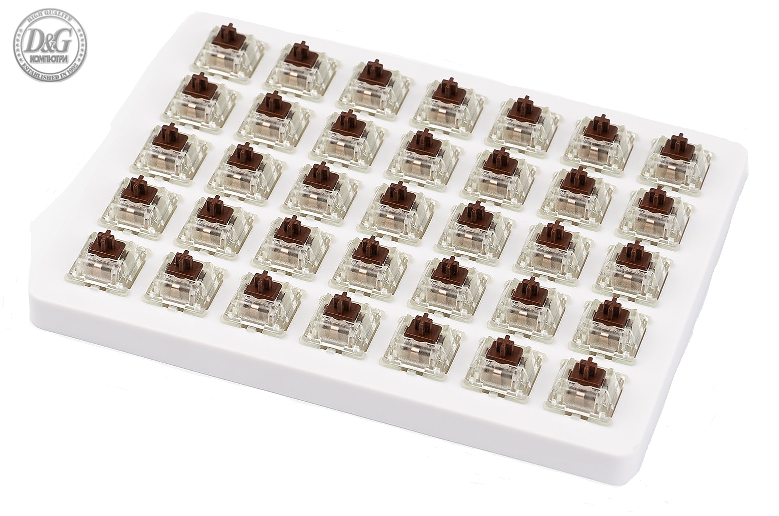 Суичове за механична клавиатура Keychron Cherry MX, Brown, RGB, Switch Set 35 броя